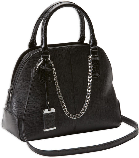 Bulldog BDP021 Crossbody Satchel Purse with Holster Black Leather Fits Most Small Pistols and Revolvers