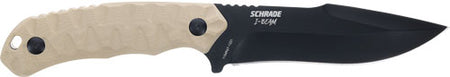 Schrade I-Beam 5 Inch AUS-8 Fixed Blade Knife Black/FDE G10