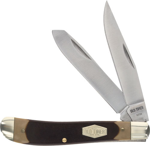 Old Timer Gunstock Trapper Folding Knife 3.1" Two-Blade Stainless Delrin