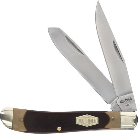 Old Timer Gunstock Trapper Folding Knife 3.1" Two-Blade Stainless Delrin