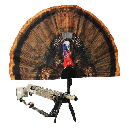 Mojo Outdoors Tail Chaser Max Turkey Decoy Oversized Fan with Barrel Clamp Plastic