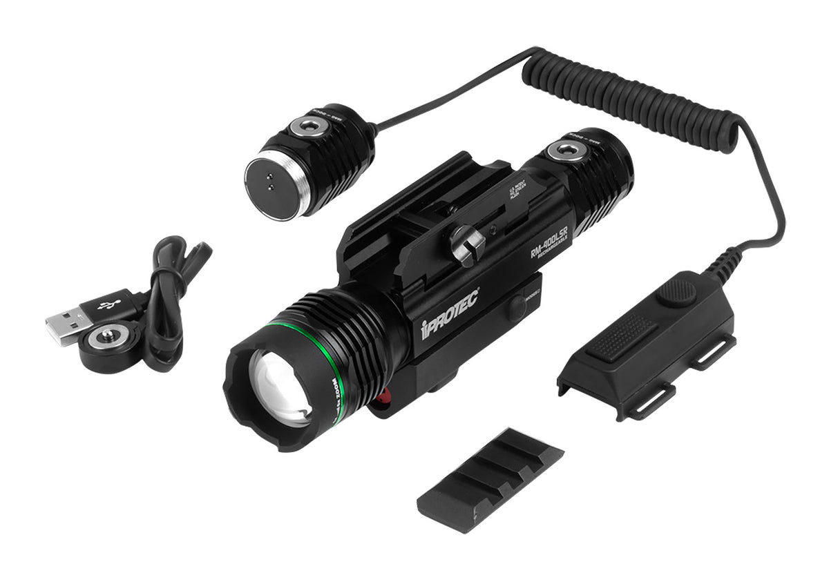 iProtec 6794 RM400LSR Firearm Light and Laser Combo Black Anodized Green Light 400 Lumens with Red Laser