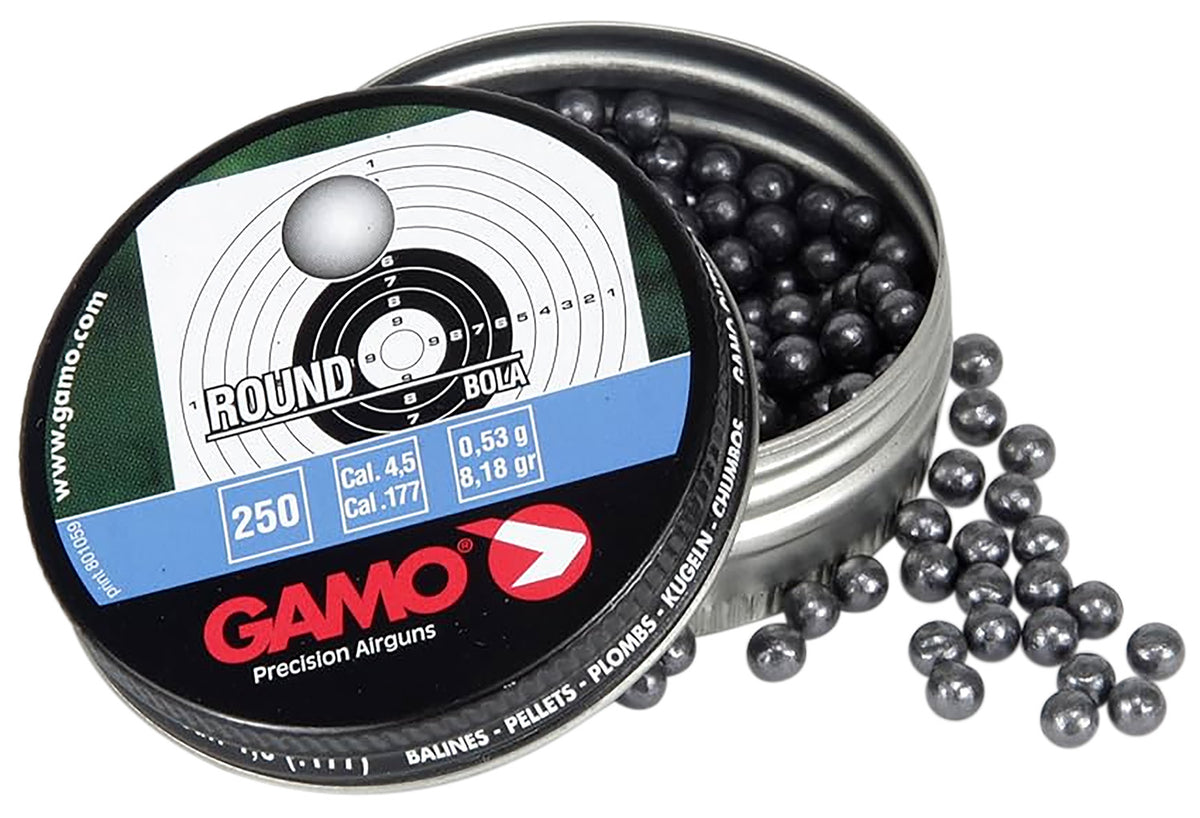 Gamo Roundball .177 Cal 8.2gr Lead Spherical Pellets 250/Tin