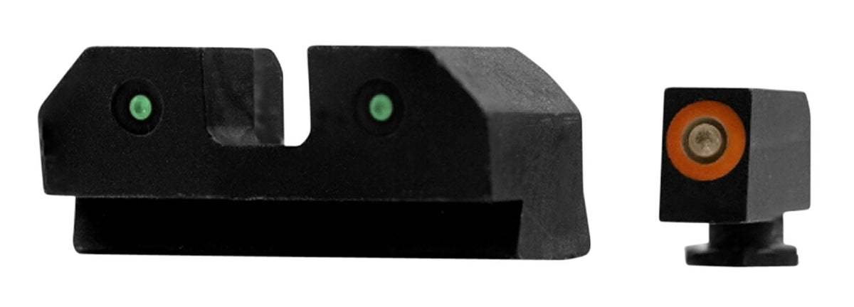 XS R3D 3-Dot Tritium Night Sights for Glock - Green/Orange Outline Front & Green Tritium Rear