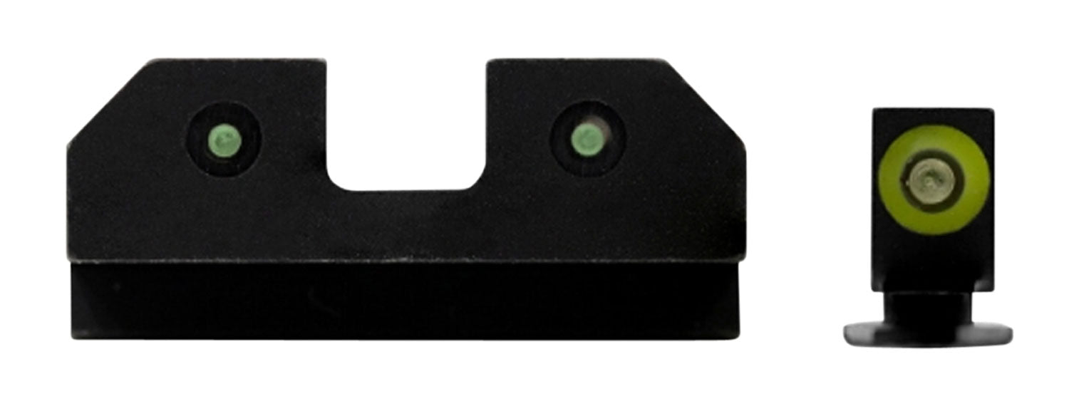 XS R3D 3-Dot Night Sights for Glock Pistols - Green/Green Outline Front & Tritium Rear