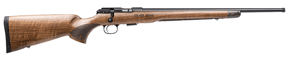 CZ-USA 02373 CZ 457 Royal Full Size 22 LR 5+1 20.50" Black Nitride Black Nitride Steel Receiver Walnut Fixed American Style w/Decorative Forend Tip Stock Right Hand
