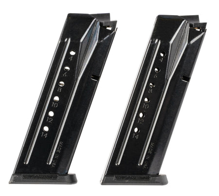 Ruger 90684 Security-9 Value Pack 2-Pack 15rd 9mm Luger Black Oxide Steel Magazines