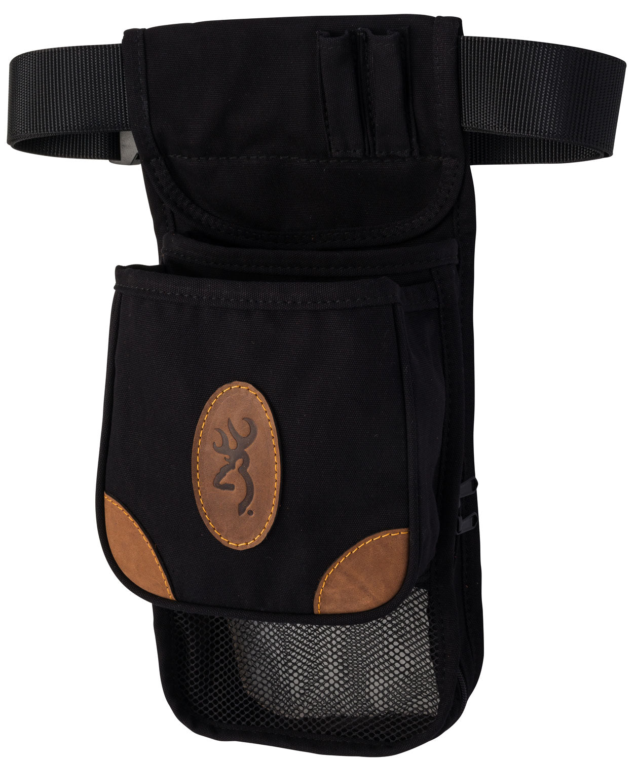 Browning 121388993 Lona Deluxe Canvas Crazy Horse Leather Shell Pouch Adjustable Belt Mount