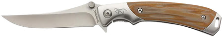 Browning Wicked Wing EDC Folding Pocket Knife 3.5" Satin 7Cr17MoV Blade Amber G10 SS Handle w/Clip