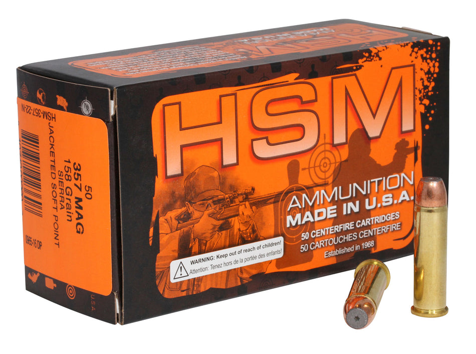 HSM Pro Pistol Jacketed Soft Point 158 Grain .357 Magnum  810742023607
