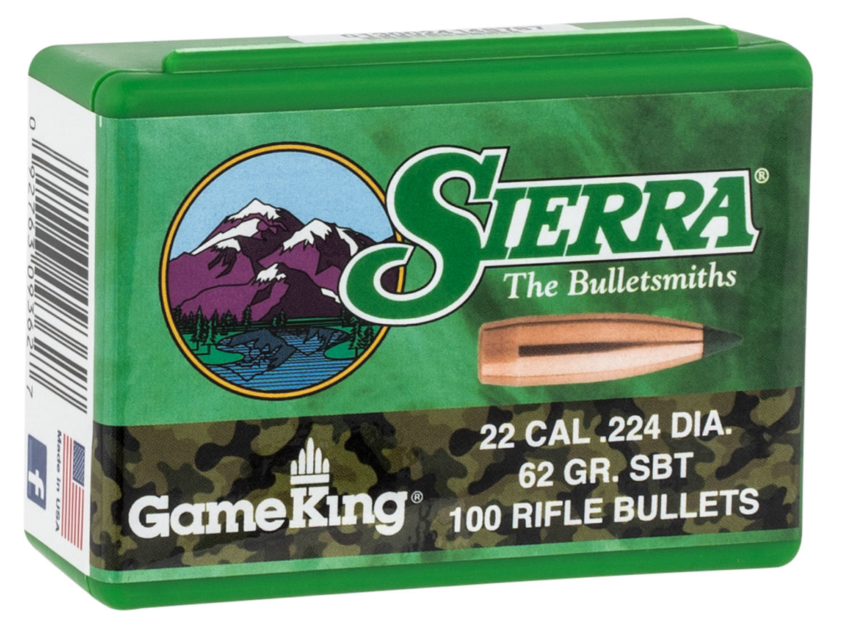 Sierra GameKing 9362 62 Grain Spitzer BT Hunting Bullets 100ct