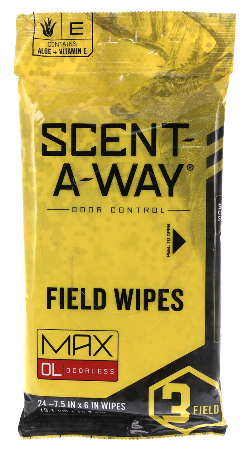 Scent-A-Way 07795 Max Field Wipes Odorless Scent Elimination 24 Wipes