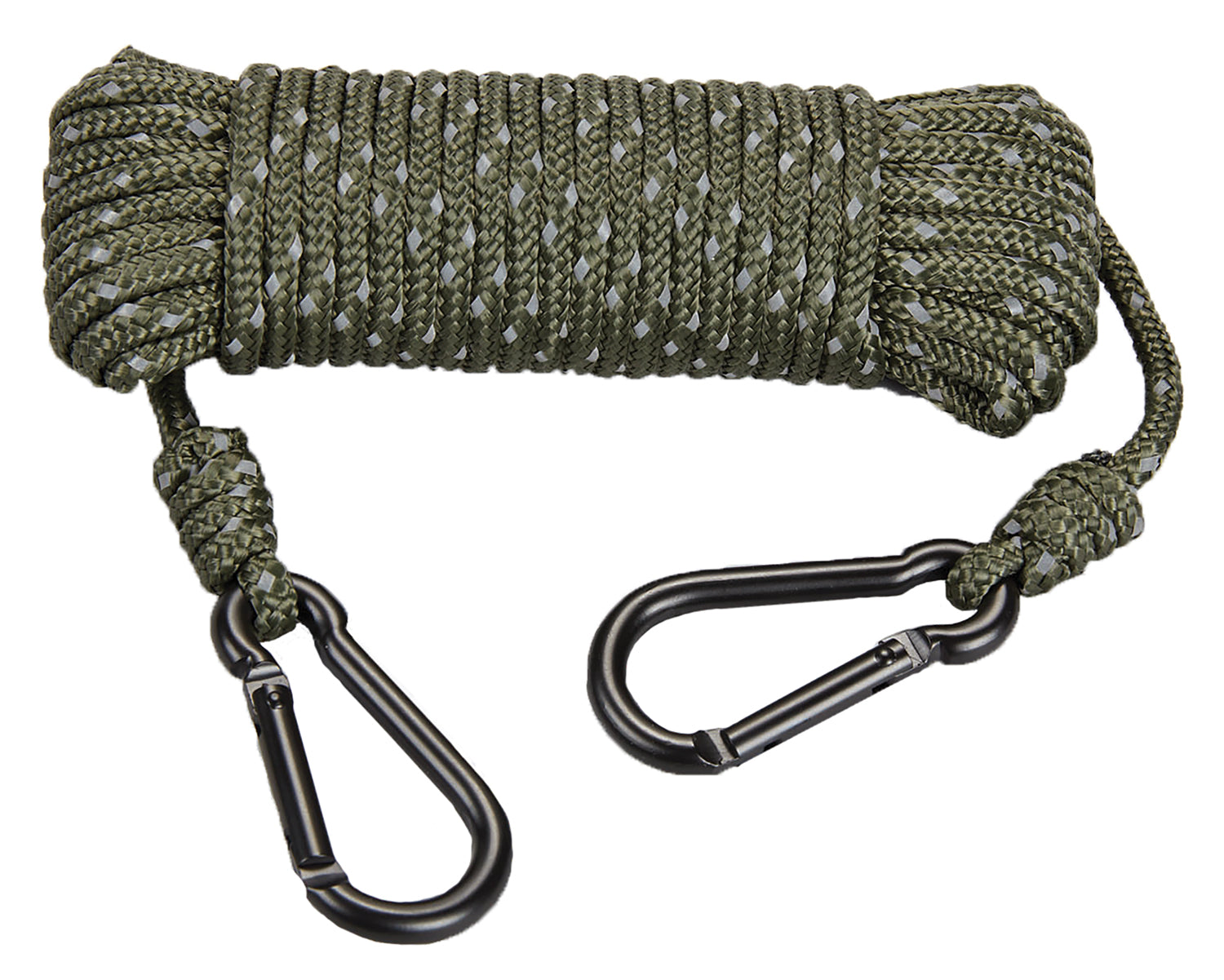 Hunters Specialties 30-Foot Olive Drab Reflective Rope with Carabiner Ends