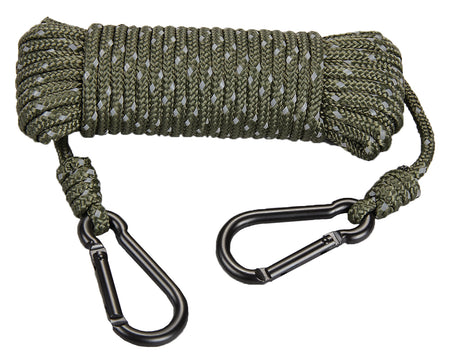 Hunters Specialties 30-Foot Olive Drab Reflective Rope with Carabiner Ends