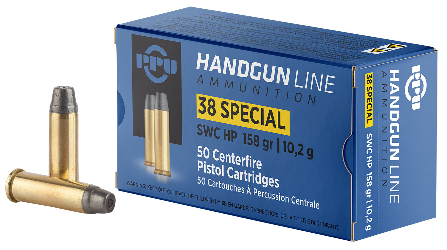 Prvi Partizan .38 Special Handgun 158 grain Semi Wadcutter Hollow Point ammunition