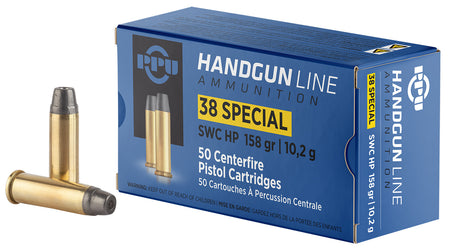 Prvi Partizan .38 Special Handgun 158 grain Semi Wadcutter Hollow Point ammunition