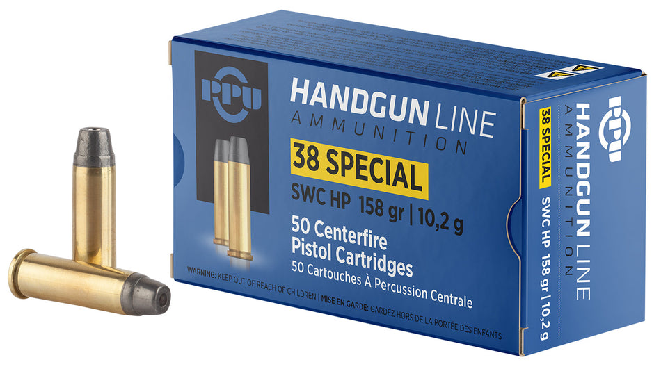 Prvi Partizan .38 Special Handgun 158 grain Semi Wadcutter Hollow Point ammunition
