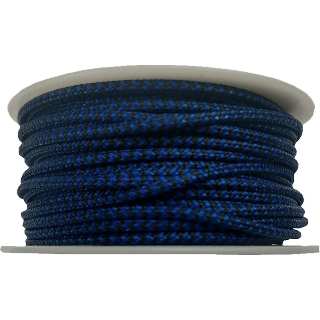 BCY 24 Braided Polyester D-Loop Material Blue/Black 1m