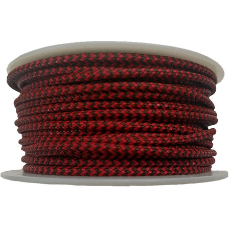 BCY 24 Braided Polyester D-Loop Material Red/Black 1m
