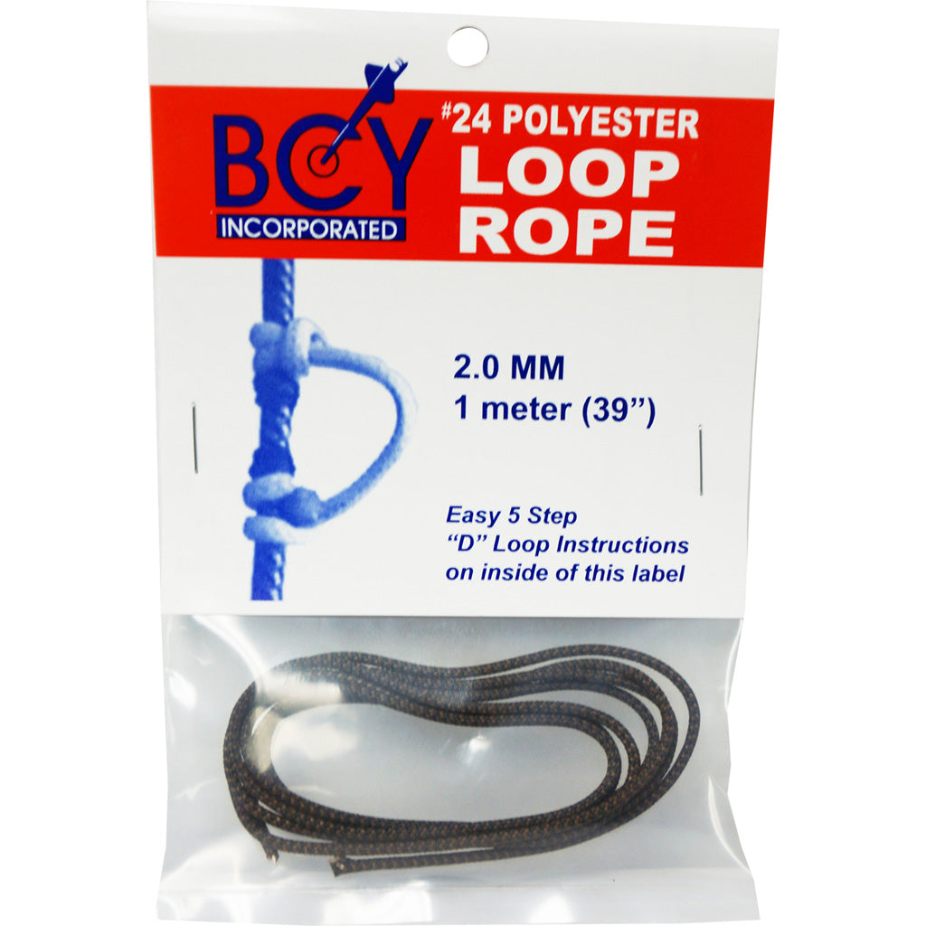 BCY 24 Braided Polyester D-Loop Material Brown/Black 1m