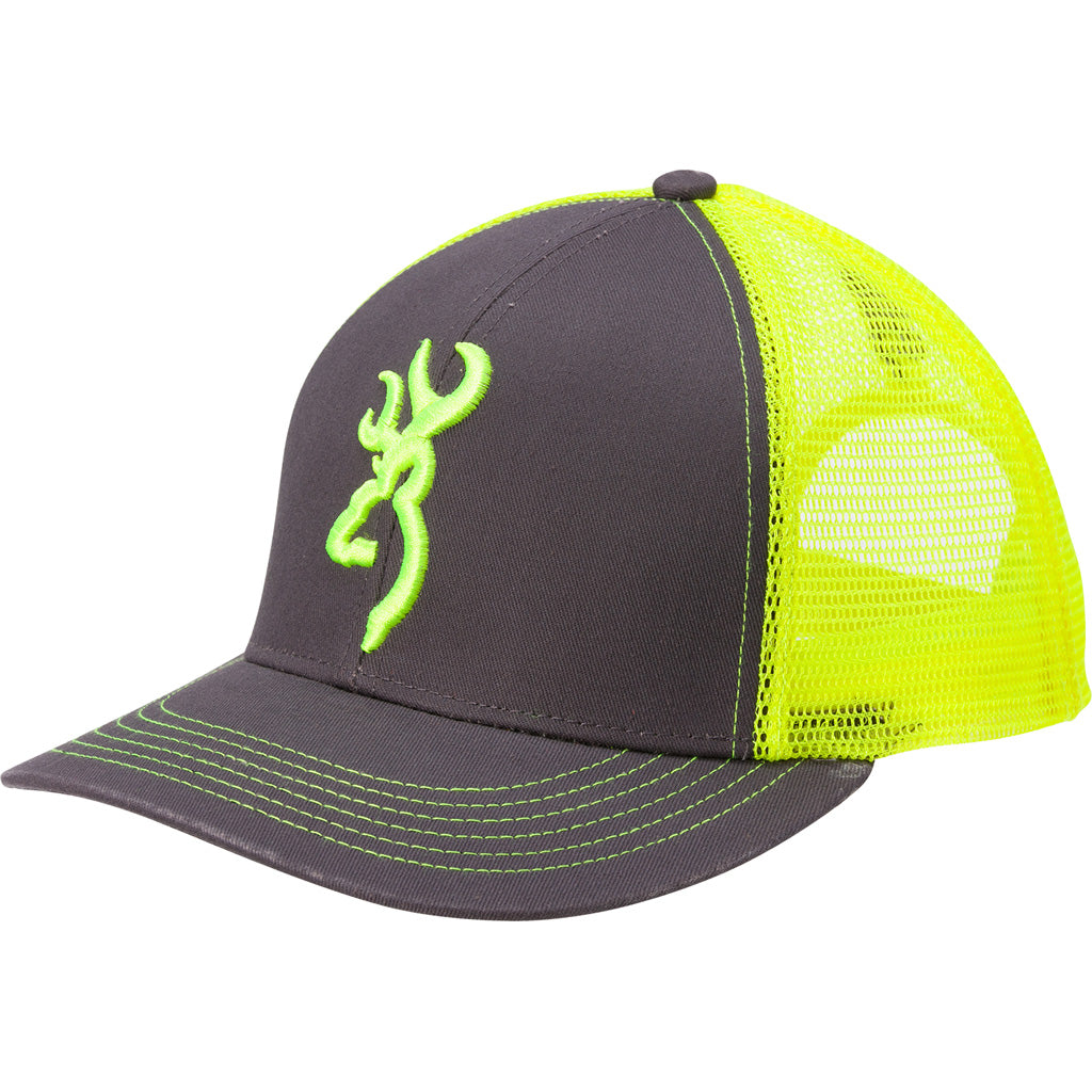Browning Flashback Mesh Back Hat Charcoal/Neon Green