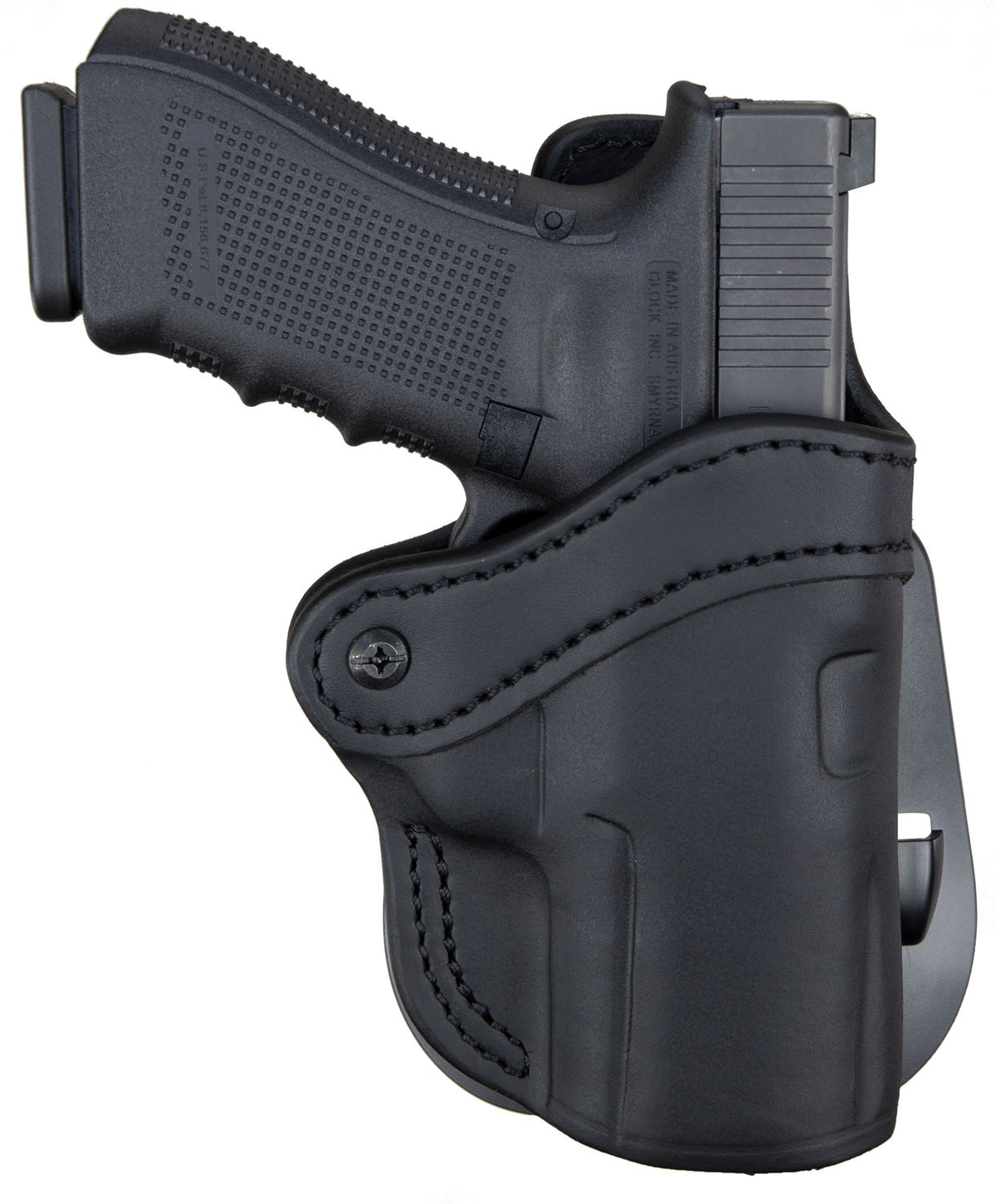 1791 Gunleather OWB BH2.4S Optic Ready Stealth Black Leather Paddle Holster for FN 509/H&K VP9SK Full-Size Compact Frames