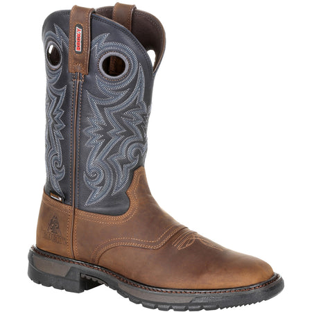 Rocky Original Ride FLX Boot with Memory Foam Footbed Buck Skin/Blue 13