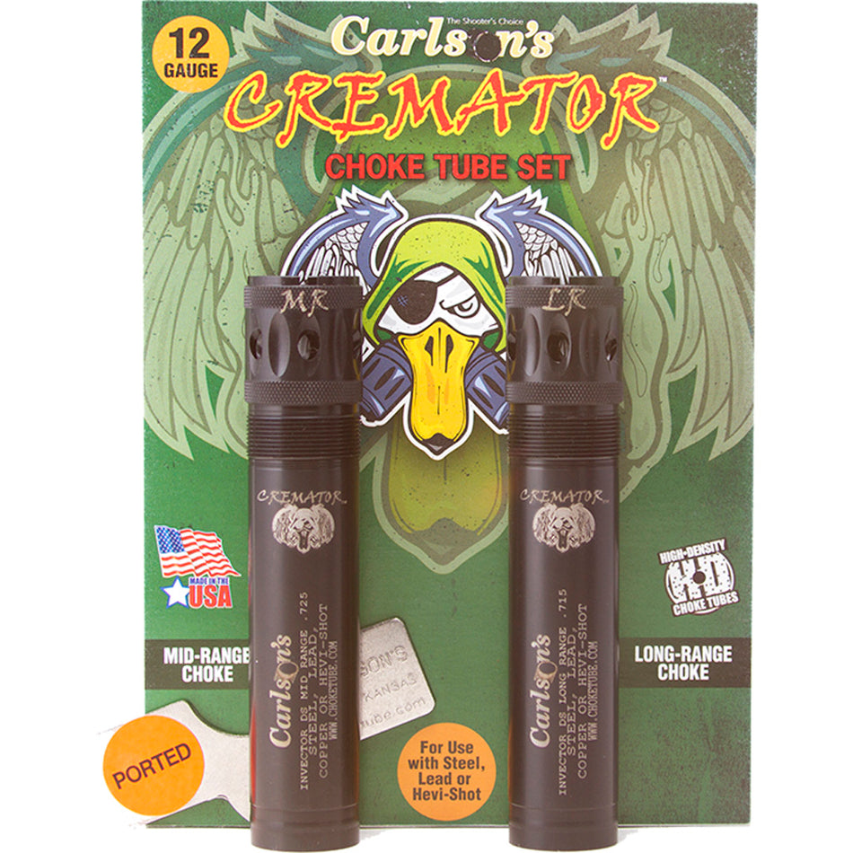 Carlsons Cremator 12ga. Ported Choke Tube Browning Invector DS Mid & Long Range 2pk.