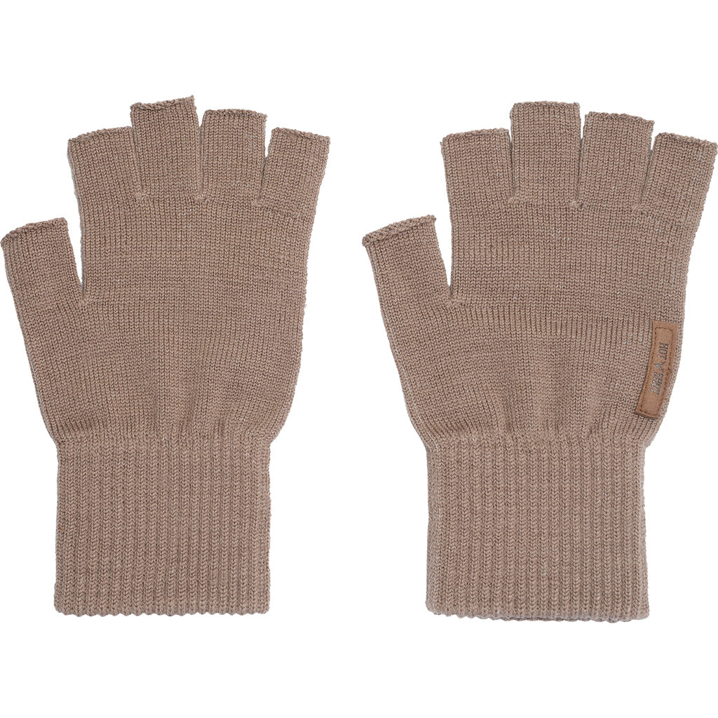 Hot Shot Lamb Chop Fingerless Gloves Merino Wool Brown