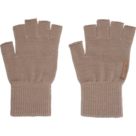 Hot Shot Lamb Chop Fingerless Gloves Merino Wool Brown