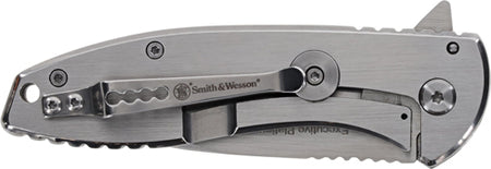 S&W Executive Platinum Folding Knife 3" Stainless Steel Drop Point Blade with Clip
