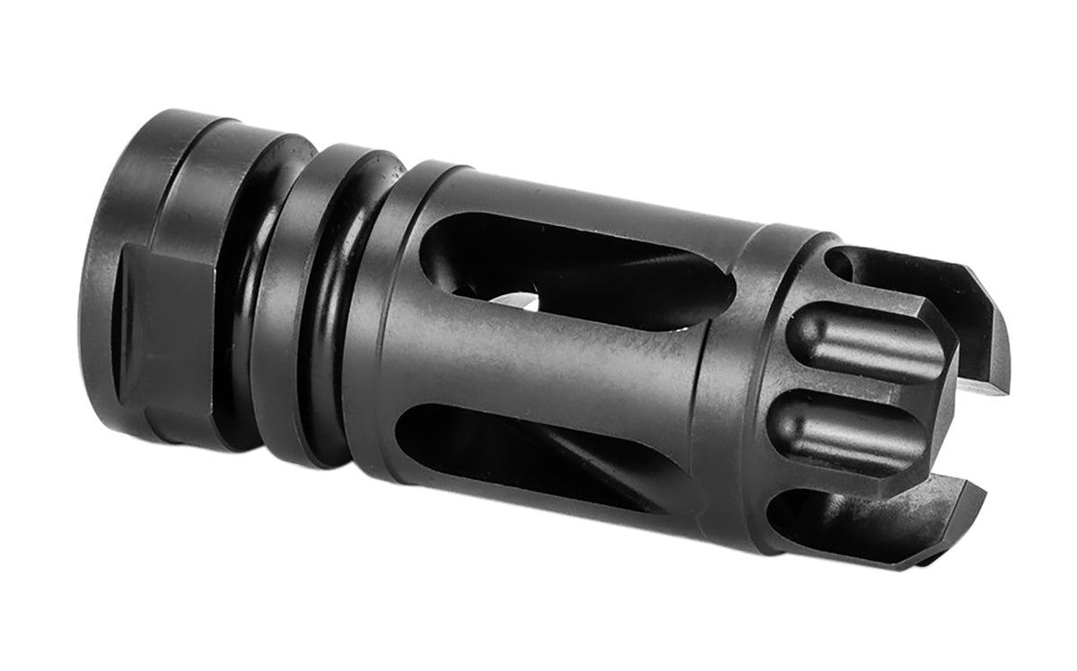 Griffin Armament Gate-LOK Flash Comp XHP556FC 5.56mm 1/2"-28 tpi Black Nitride 17-4 Stainless Steel