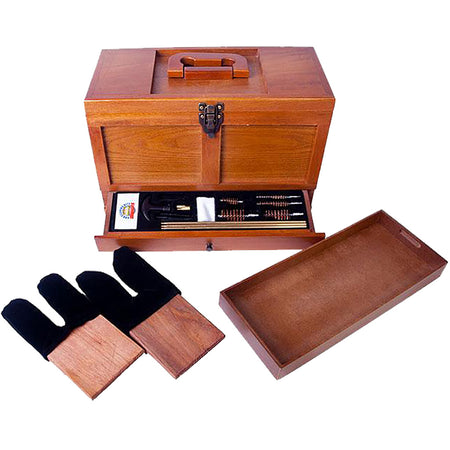Gunmaster Universal 17 pc. Cleaning Kit with Wooden Toolbox