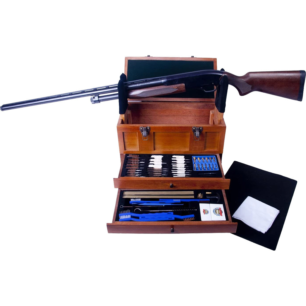 Gunmaster Universal 63 pc. Cleaning Kit with Wooden Toolbox