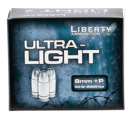 Liberty Ammunition Ultra-Light Protection Lead Free Fragmenting Hollow Point 50 Grain 9mm Luger/Parabellum 2000 fps 019962656439