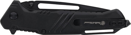 S&W Extreme Ops Tanto 3" Folding Knife Glass Breaker Black Blade and Handle