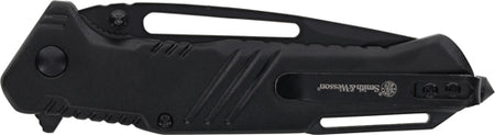 S&W Extreme Ops Tanto 3" Folding Knife Glass Breaker Black Blade and Handle