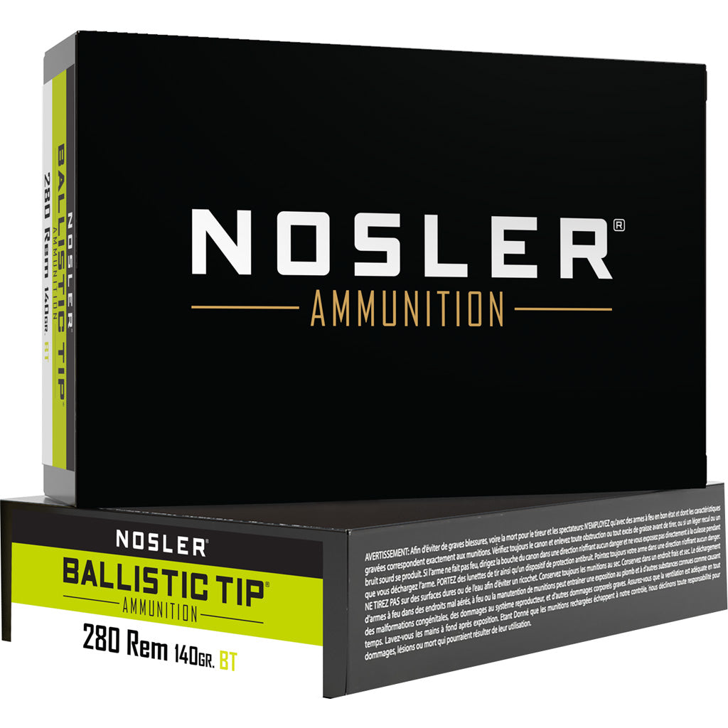 Nosler Ballistic Tip Hunting  Spitzer Ballistic Tip 140 Grain .280 Remington 3000 fps 054041400732