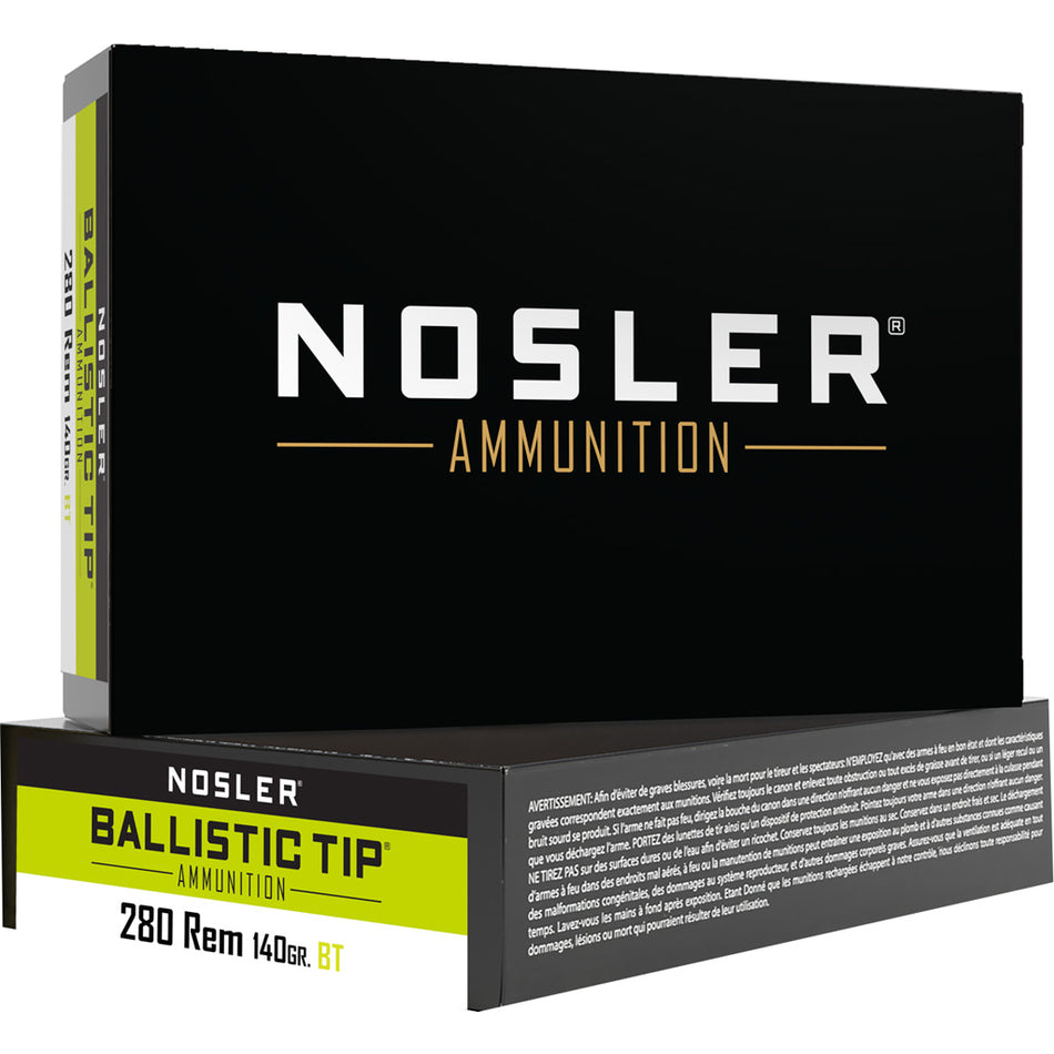 Nosler Ballistic Tip Hunting  Spitzer Ballistic Tip 140 Grain .280 Remington 3000 fps 054041400732