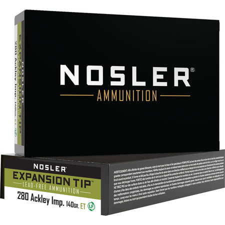 Nosler Expansion Tip E-Tip Lead-Free 140 Grain .280 Ackley 3200 fps 054041400671