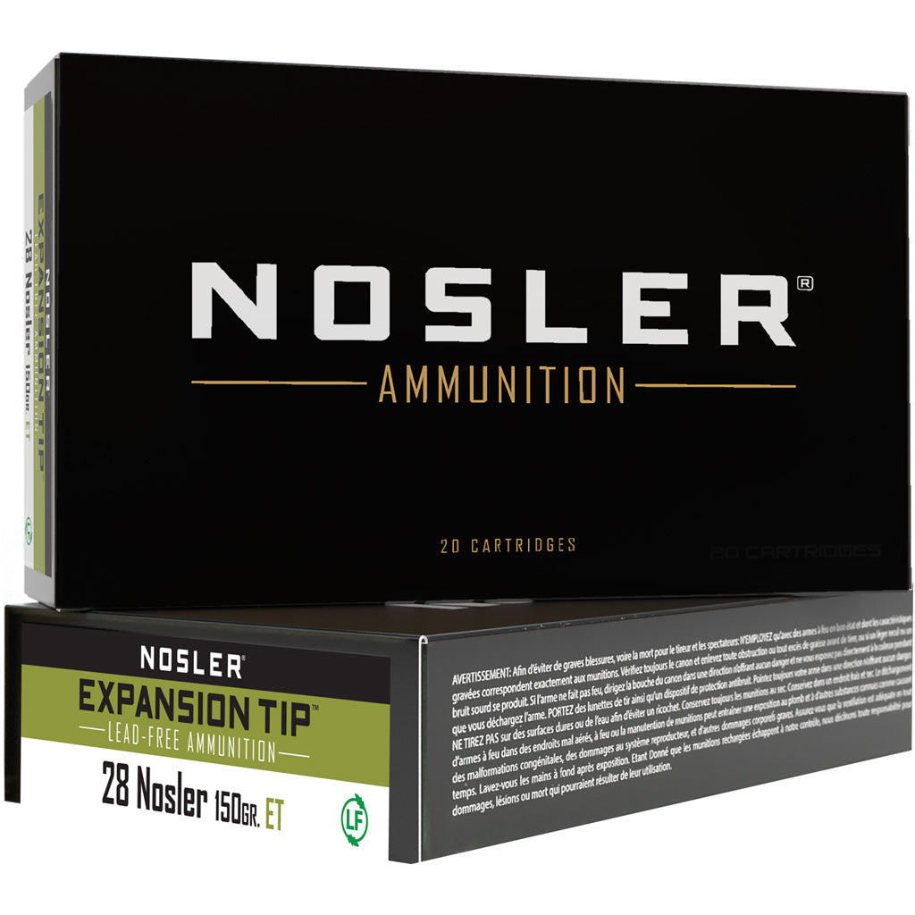 Nosler Expansion Tip E-Tip Lead-Free 150 Grain .28 Nosler 3250 fps 054041400398