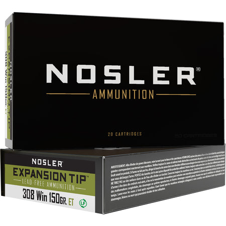 Nosler Expansion Tip E-Tip Lead-Free 150 Grain .308 Win / 7.62x51mm 2750 fps 054041400343