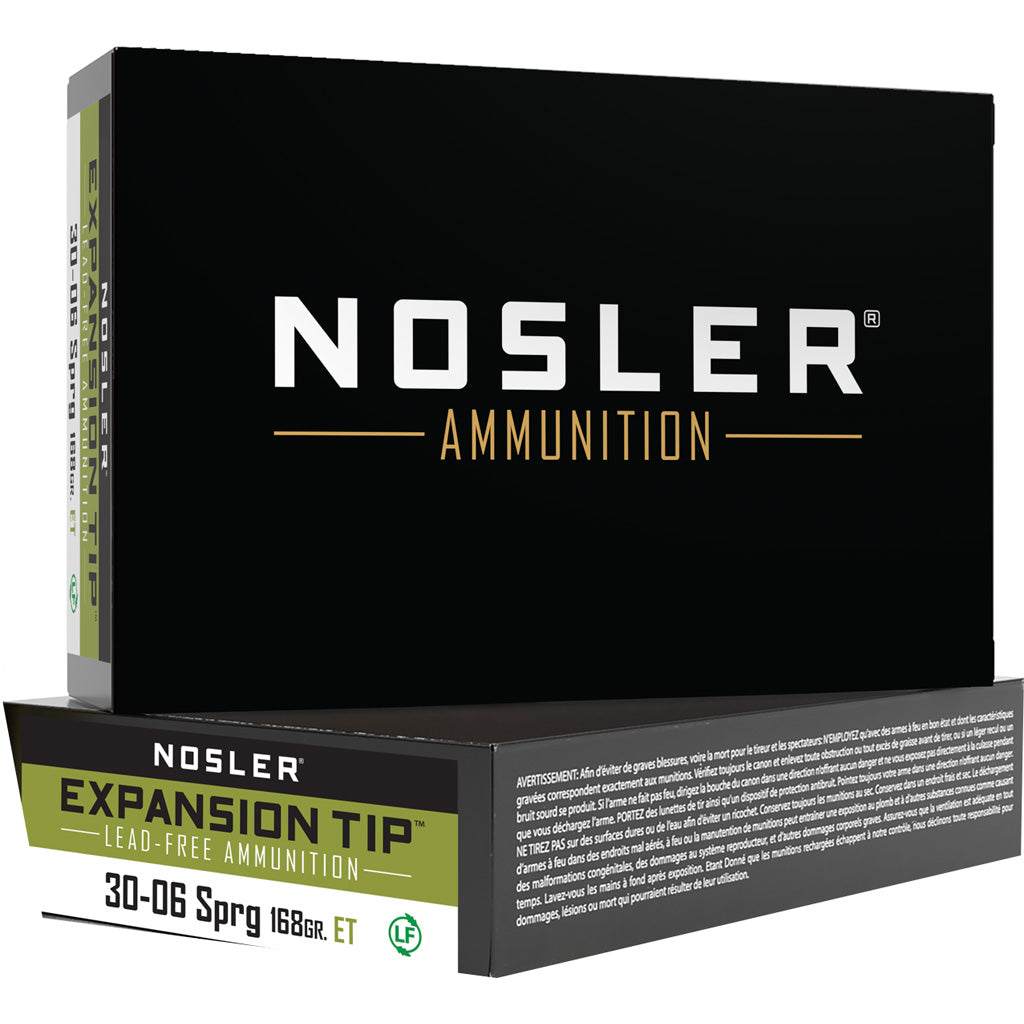 Nosler Expansion Tip E-Tip Lead-Free 168 Grain .30-06 Springfield 2800 fps 054041400367