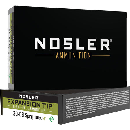 Nosler Expansion Tip E-Tip Lead-Free 180 Grain .30-06 Springfield 2750 fps 054041400374