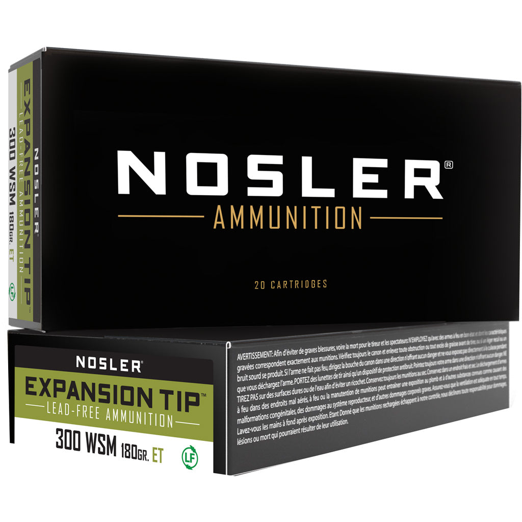 Nosler .300 WSM Expansion Tip SP 180 grain E-Tip Lead-Free ammunition