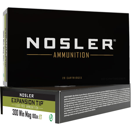 Nosler .300 Winchester Mag Expansion Tip 180 grain E-Tip Lead-Free ammunition