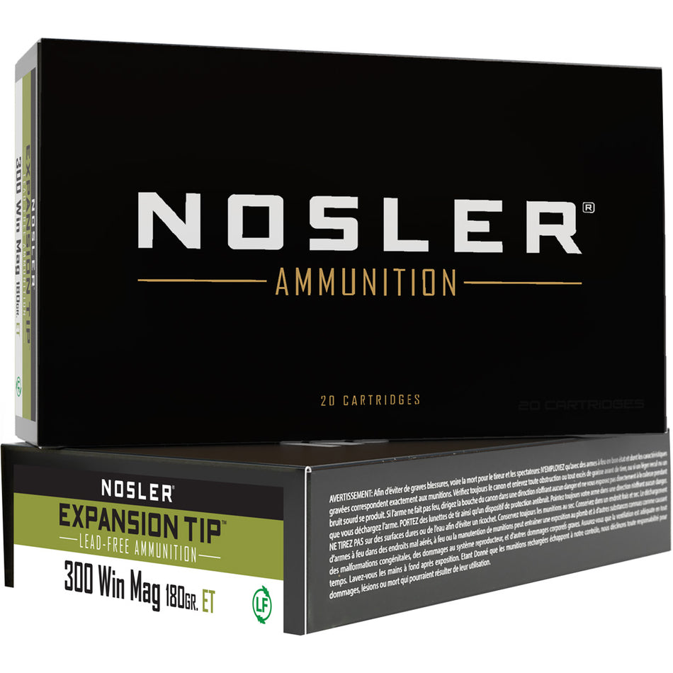 Nosler .300 Winchester Mag Expansion Tip 180 grain E-Tip Lead-Free ammunition
