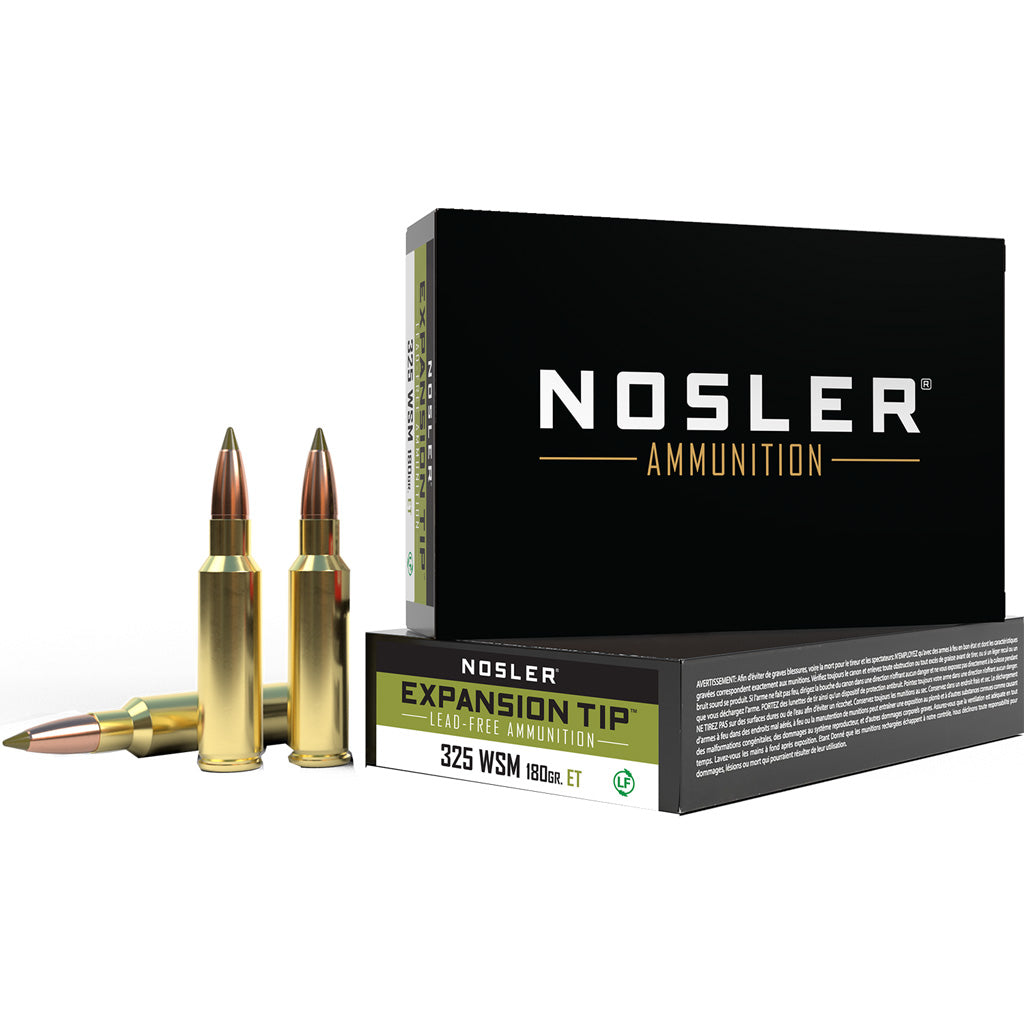 Nosler .325 WSM Expansion Tip 180 grain E-Tip Lead-Free ammunition