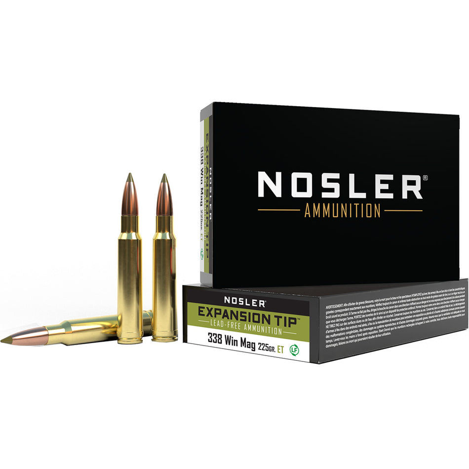 Nosler .338 Winchester Magnum Expansion Tip 225 grain SP ammunition