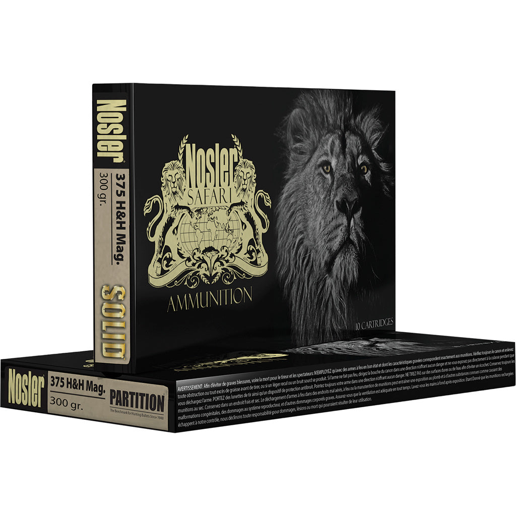 Nosler .375 H&H Mag Trophy Grade Safari 300 grain Nosler Spitzer Partition ammunition